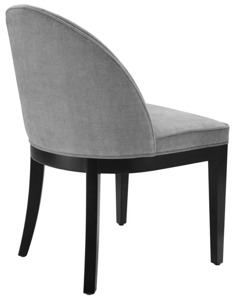 Casa Padrino silla de comedor de lujo gris / negro 55 x 61 x H. 84 cm - Muebles de Lujo