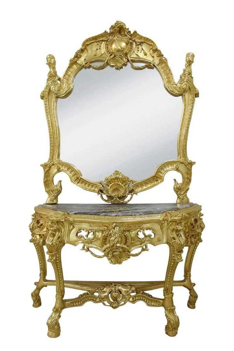 Casa Padrino baroque mirror console with marble plate - Luxury Mirror Console