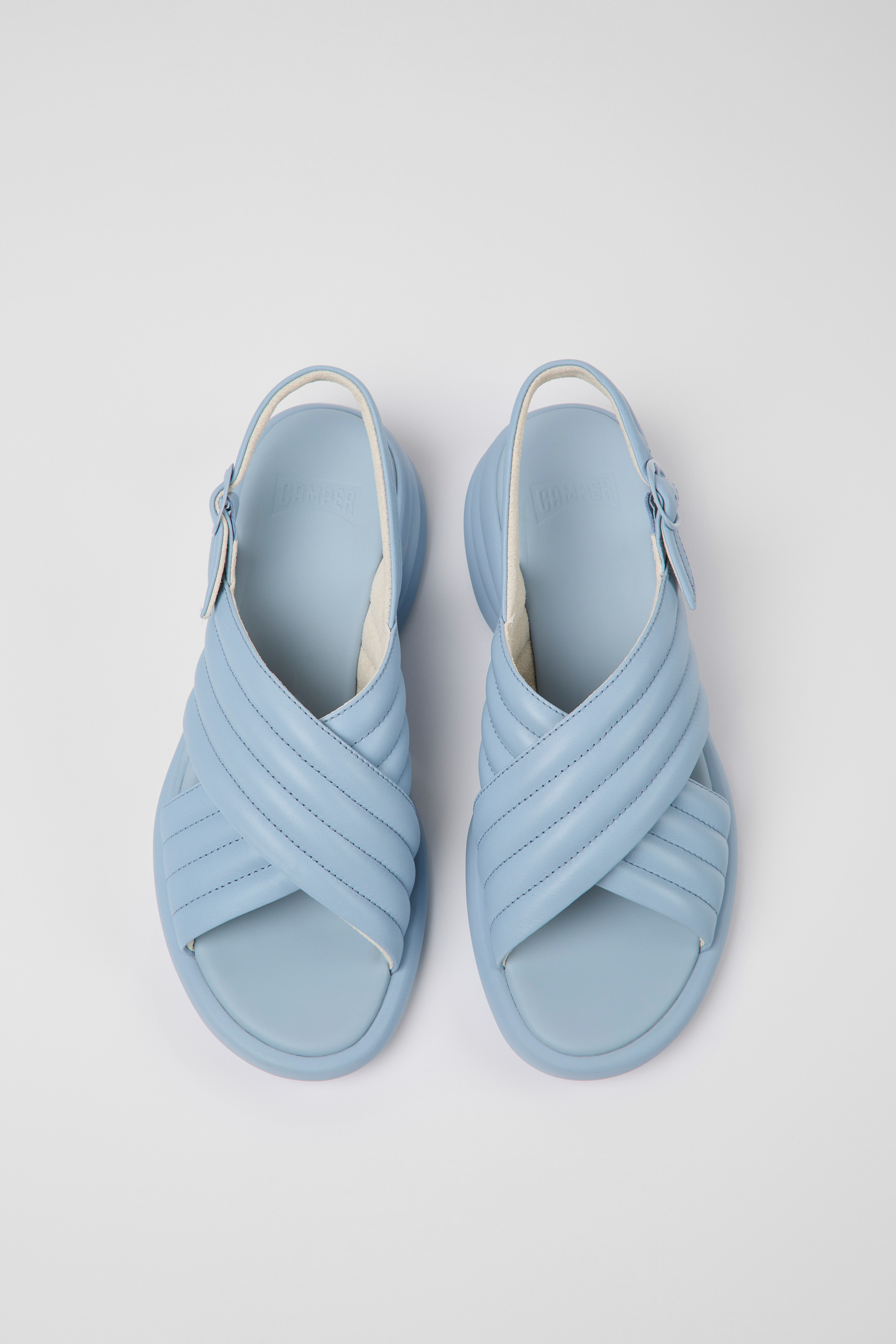 Spiro - Blue leather sandals for women