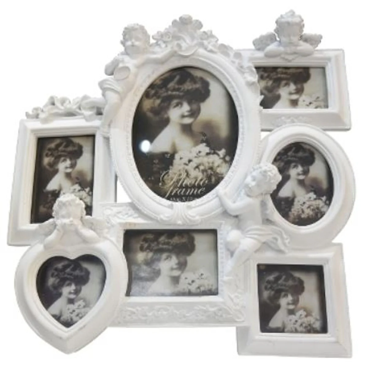 Casa Padrino marco de imagen barroco blanco 30 x 5 x H. 31 cm - Accesorios de Decoración en Estilo Barroco