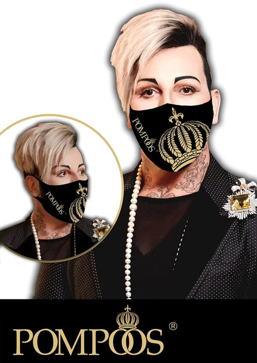 Gl??ckler POMP??S Mund- und Nasenmaske - Krone Pomp??s -