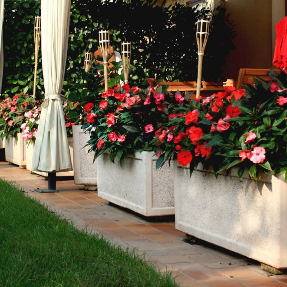 Casa Padrino maceta de hormig¨®n rosa 102 x 42 x A. 44 cm - Macetero rectangular de hormig¨®n