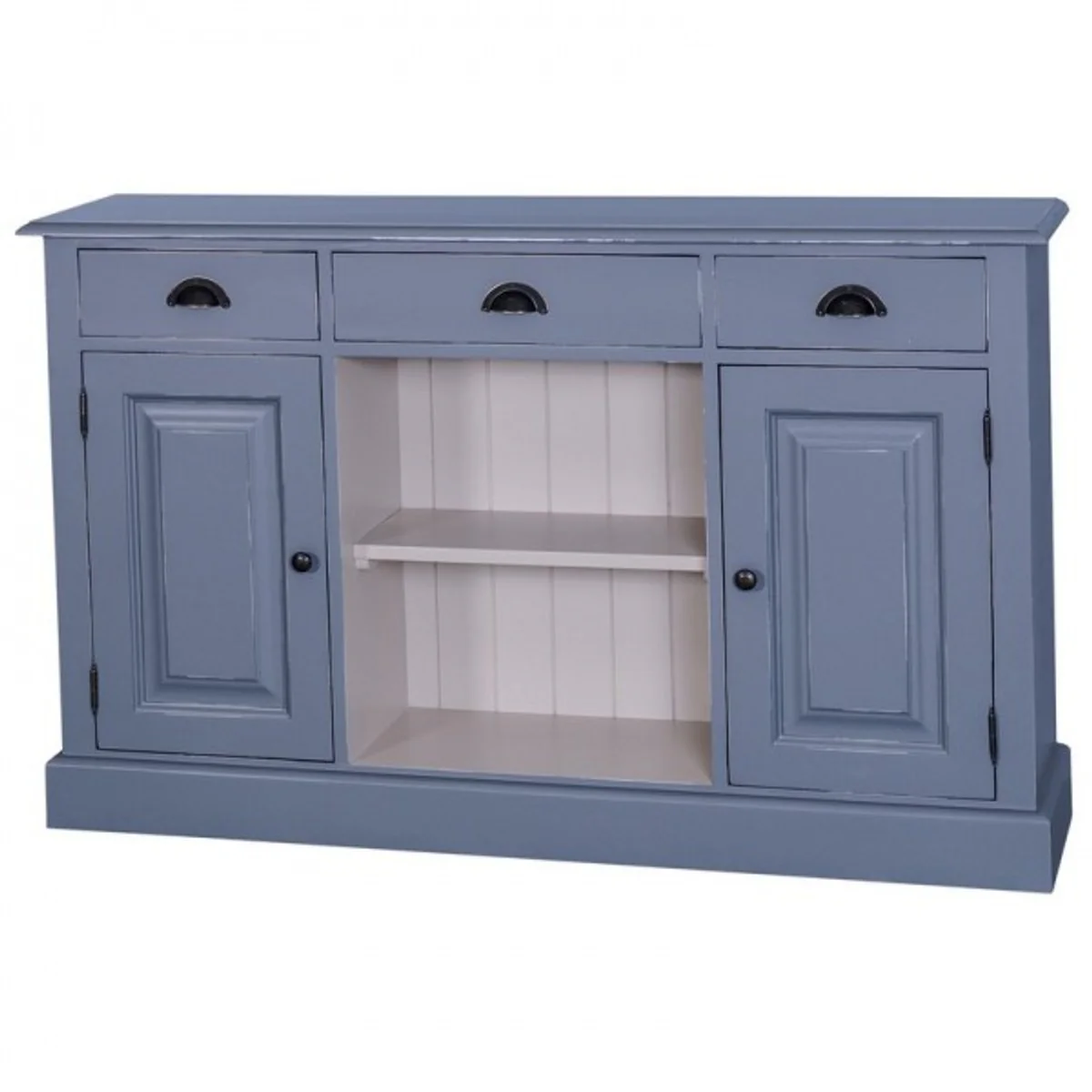 Casa Padrino Shabby Chic cottage style sideboard with shelves - floorboards cabinet