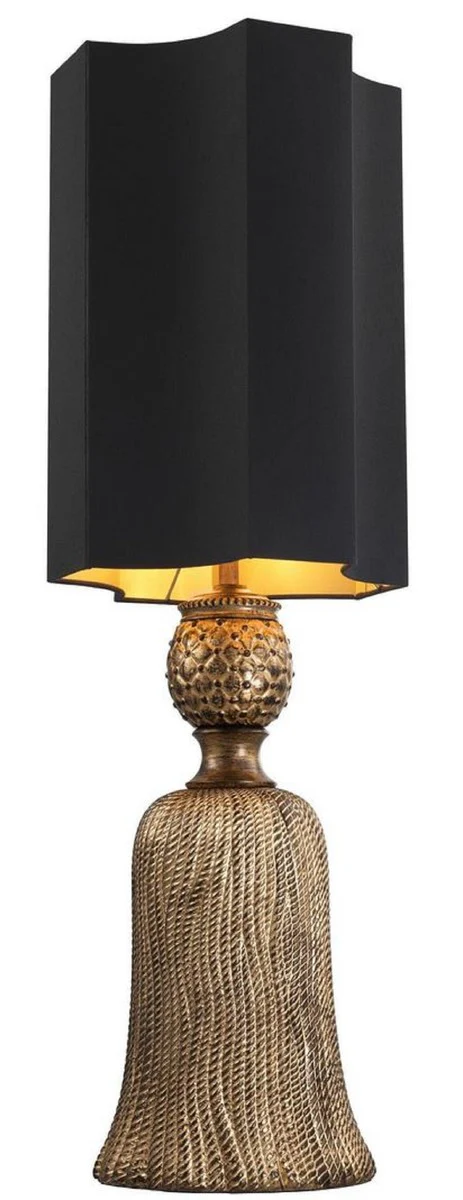 Casa Padrino lámpara de mesa de lujo oro / negro 30,5 x 30,5 x H. 96 cm - Lámpara de Sala de Estar - Calidad de Lujo