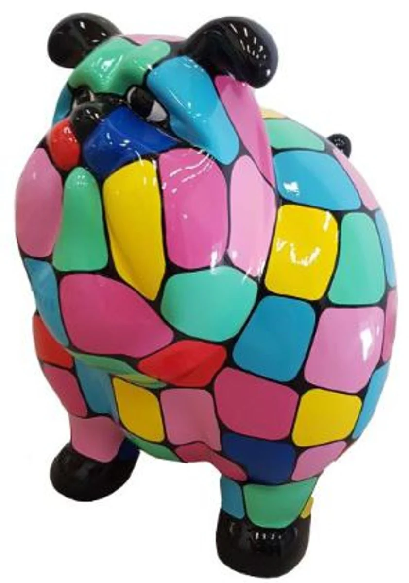 Casa Padrino figura decorativa de diseño perro viejo colorido 75 x A. 63 cm - Escultura decorativa resistente a la intemperie - Decoración de Sala de Estar