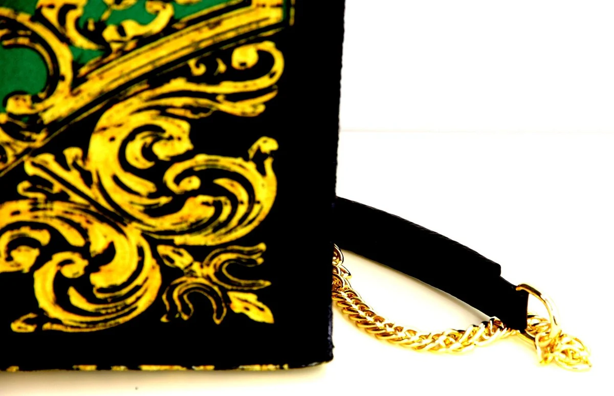 Pomp??s by Casa Padrino Bolso para Mujer de Lujo Corona y Pedrer¨ªa Verde / Negro / Oro 43 x A. 43 cm - dise?ada por Harald Gl??ckler