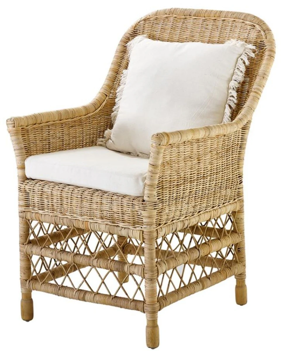 Casa Padrino dise?ador de silla de comedor con apoyabrazos en color natural - colecci¨®n de hoteles