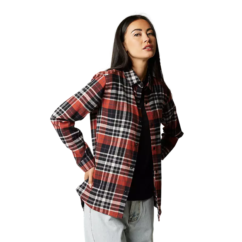 Womens Foxlover Stretch Flannel Shirt