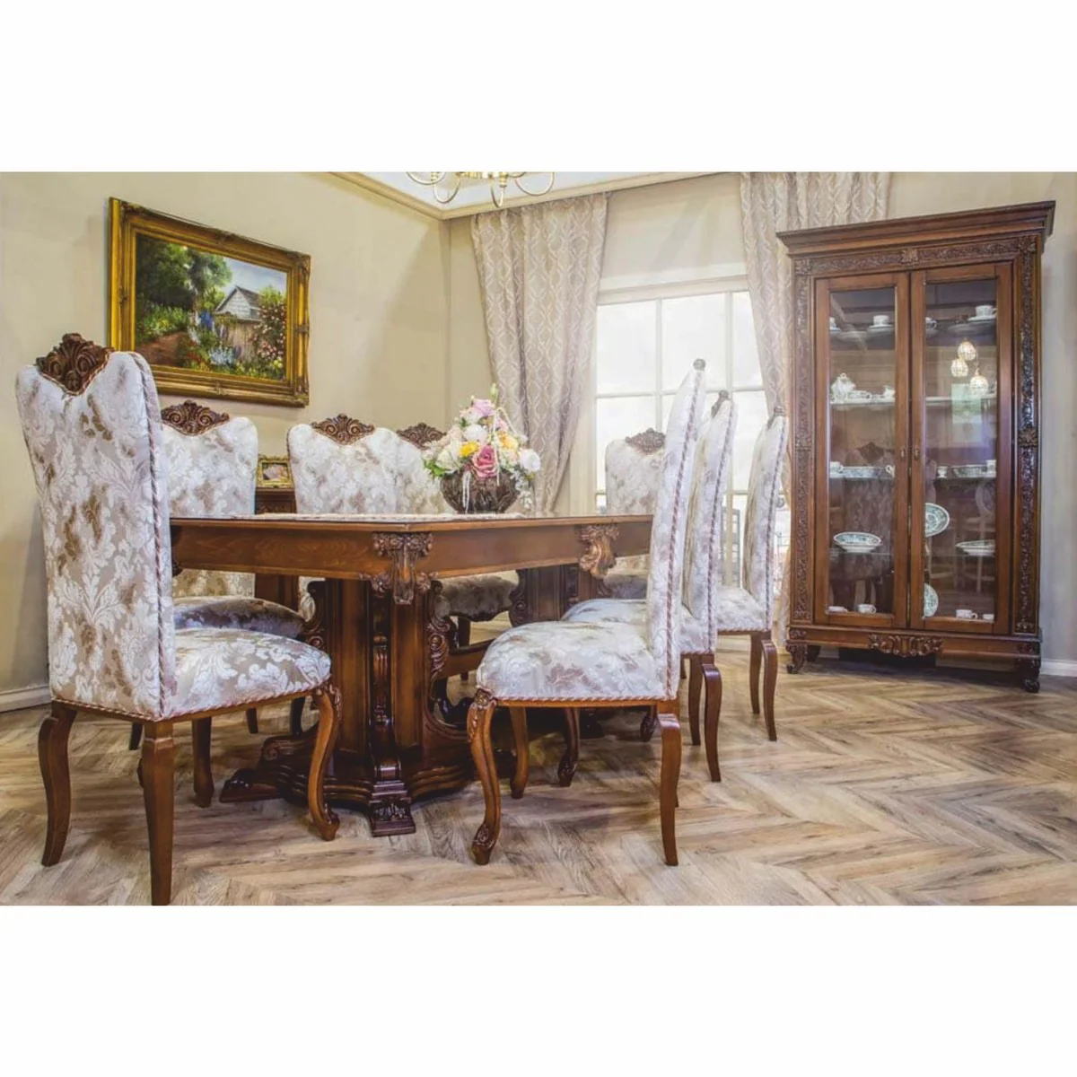 Casa Padrino vitrina barroco de lujo marr¨®n oscuro 122,5 x A. 218,5 cm - Muebles barrocos