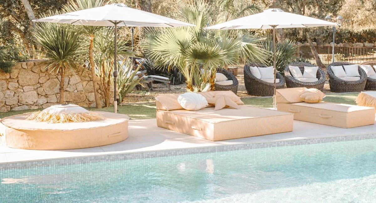 Casa Padrino tumbona de jard¨ªn / tumbona de piscina de lujo beige 180 x 80 cm