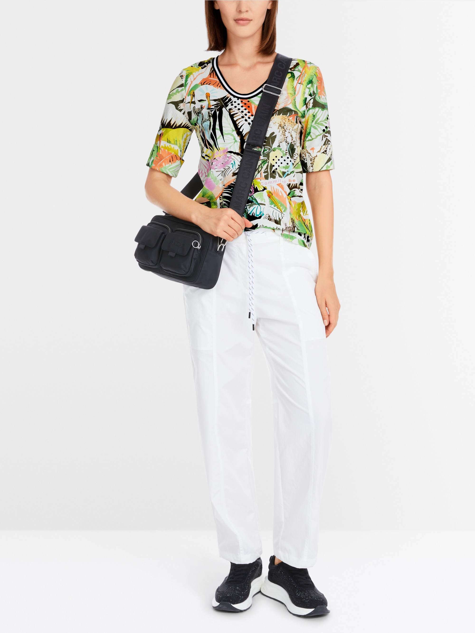 Marc-Cain Slim T-shirt with jungle print