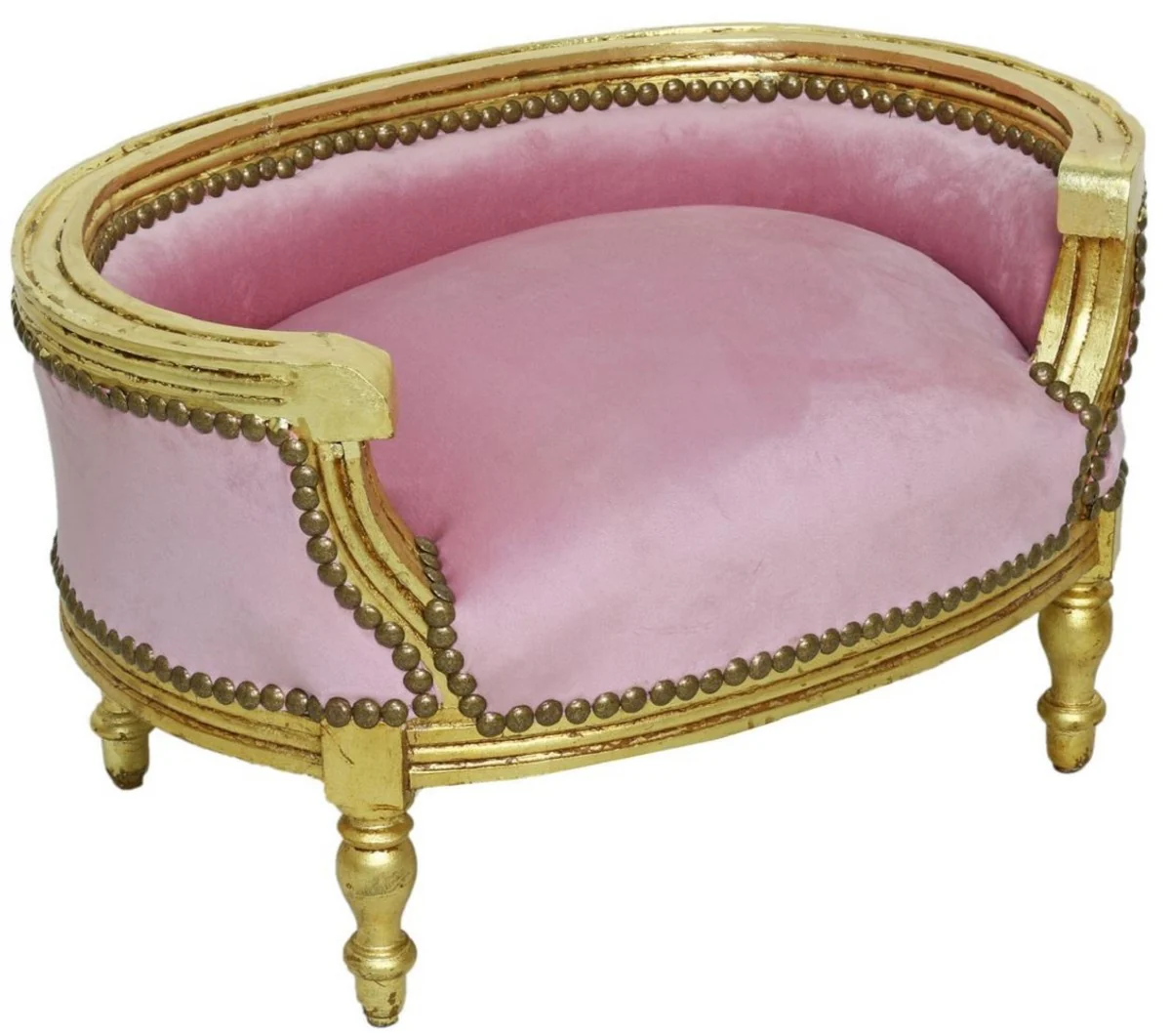 Casa Padrino cama para perros y gatos barroco rosa / oro antiguo - Sofá para perros y gatos hecho a mano en estilo barroco - Muebles barrocos para perros y gatos - Muebles barrocos para mascotas