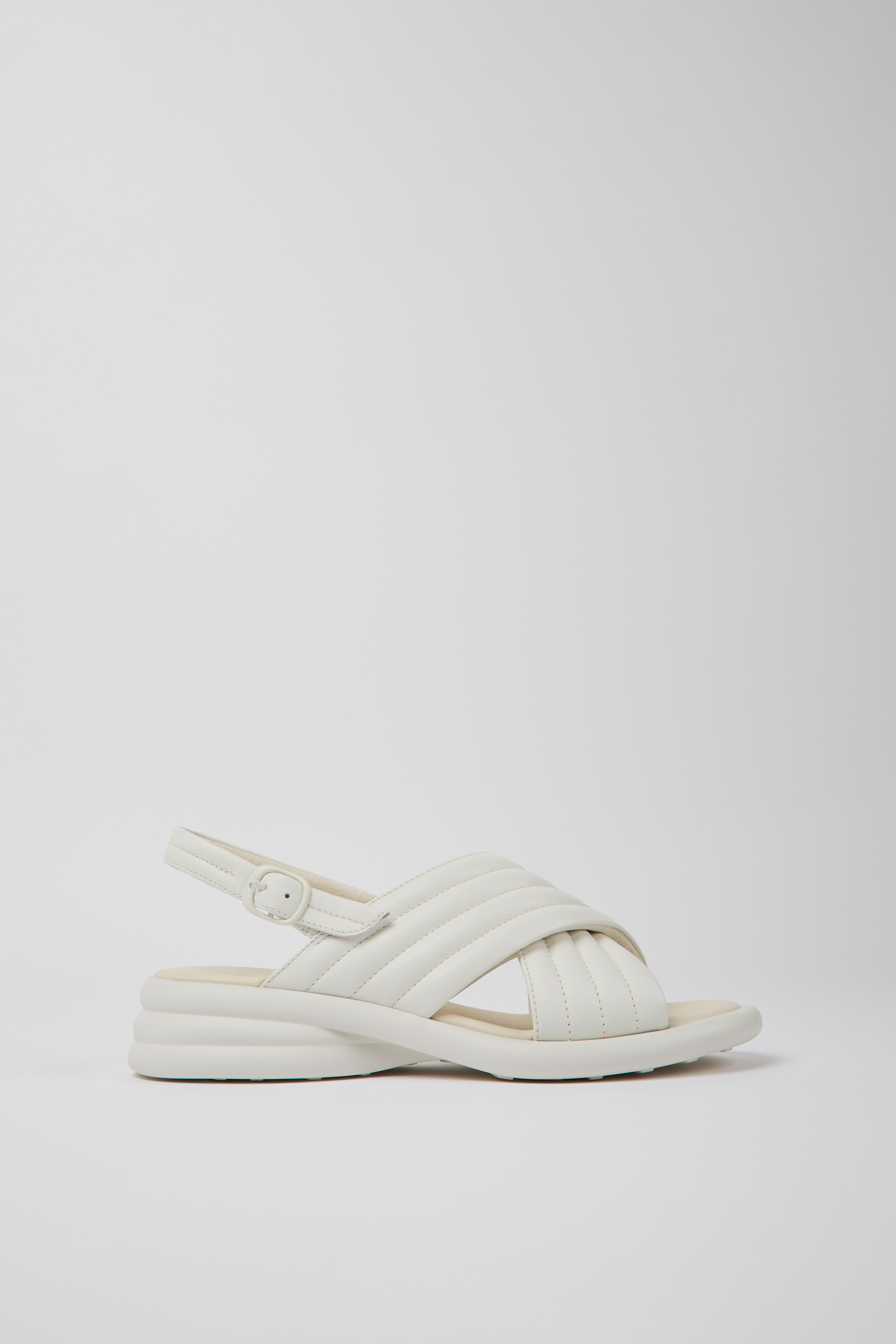 Spiro - White leather sandals for women