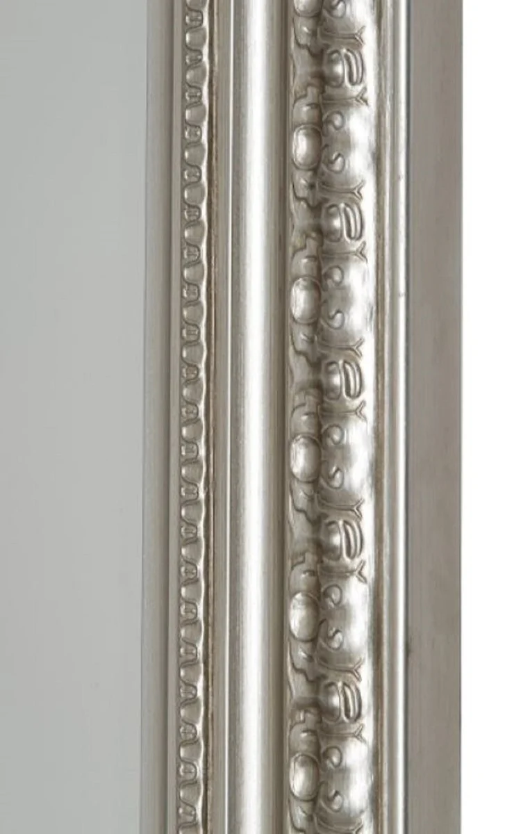 Casa Padrino Espejo de Pared Barroco Plata 72 x H. 162 cm - Espejo Barroco Hecho a Mano