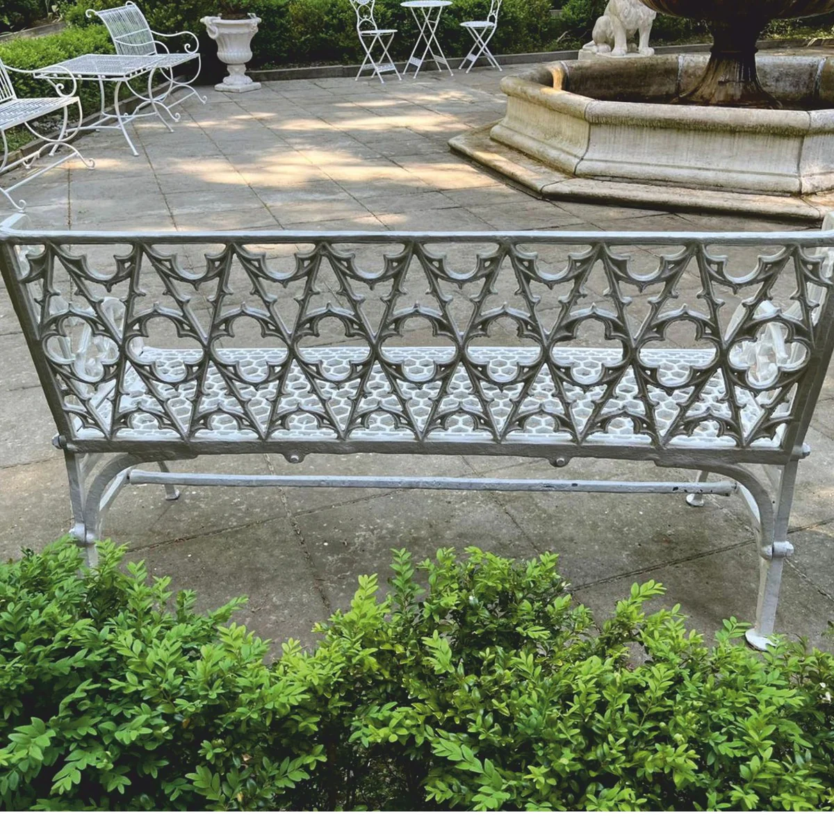 Casa Padrino Banco de Jard¨ªn Art Nouveau Blanco 137 cm - Muebles de Jard¨ªn Barrocos y Art Nouveau