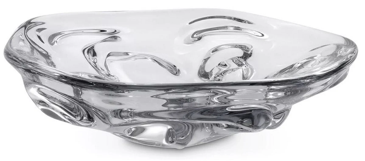 Casa Padrino cuenco de vidrio de lujo Ø 27,5 x A. 7 cm - Frutero decorativo de vidrio soplado a mano - Accesorios decorativos de vidrio - Colección de Lujo