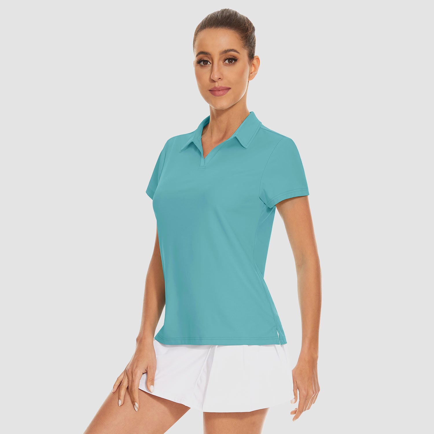 Women's Golf Polo Shirts V Neck UPF 50+ Collared Tennis Shirt Lightweight Quick Dry