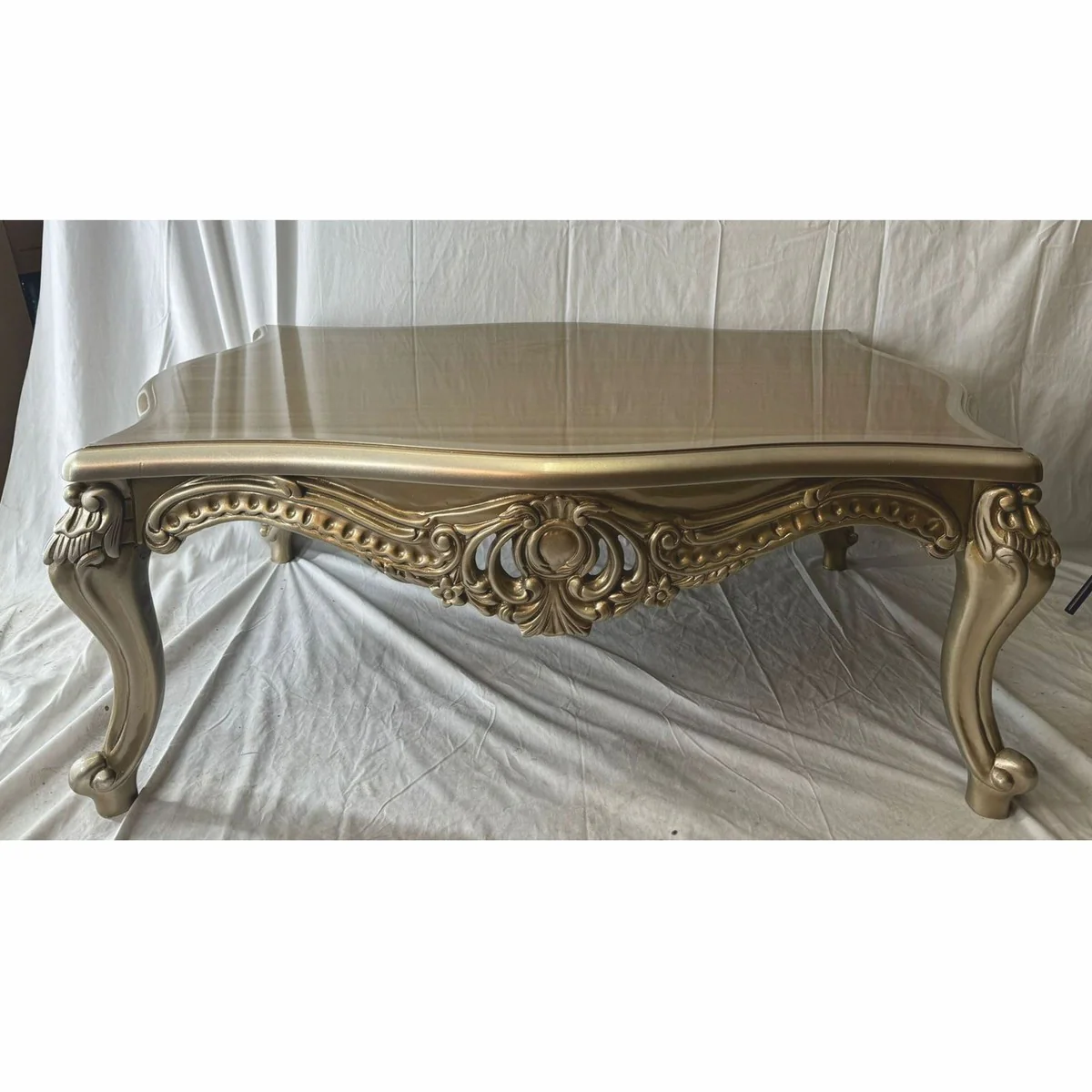 Casa Padrino mesa de centro barroco de lujo plata / oro - Muebles de sal¨®n de estilo barroco