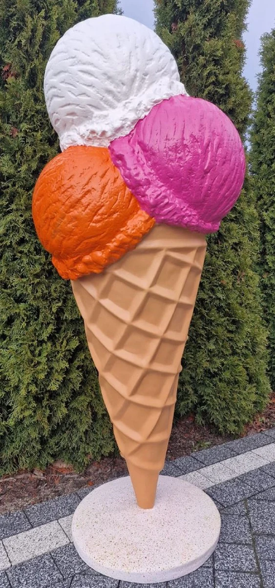 Casa Padrino cono de helado decorativo de lujo multicolor A. 185 cm - Helado decorativo grande - Helado XXL - Decoraci¨®n de gastronom¨ªa - Decoraci¨®n de helader¨ªa - Decoraci¨®n de restaurante