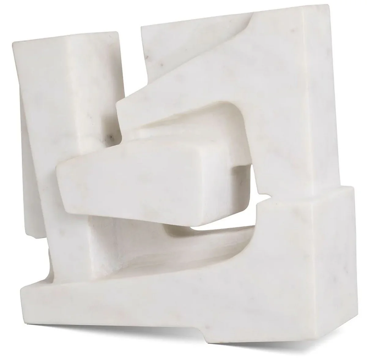 Casa Padrino objeto decorativo de mármol de lujo blanco 38 x 15 x A. 38 cm - Decoración de sala de estar - Decoración de escritorio - Decoración de mármol - Colección de lujo