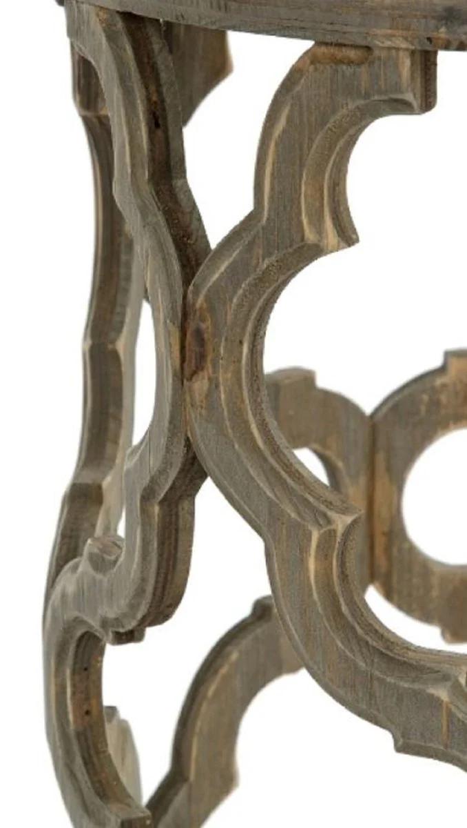 Casa Padrino mesa auxiliar de diseño marrón Ø 40 x H. 54 cm - Mesa de Madera Redonda Moderna