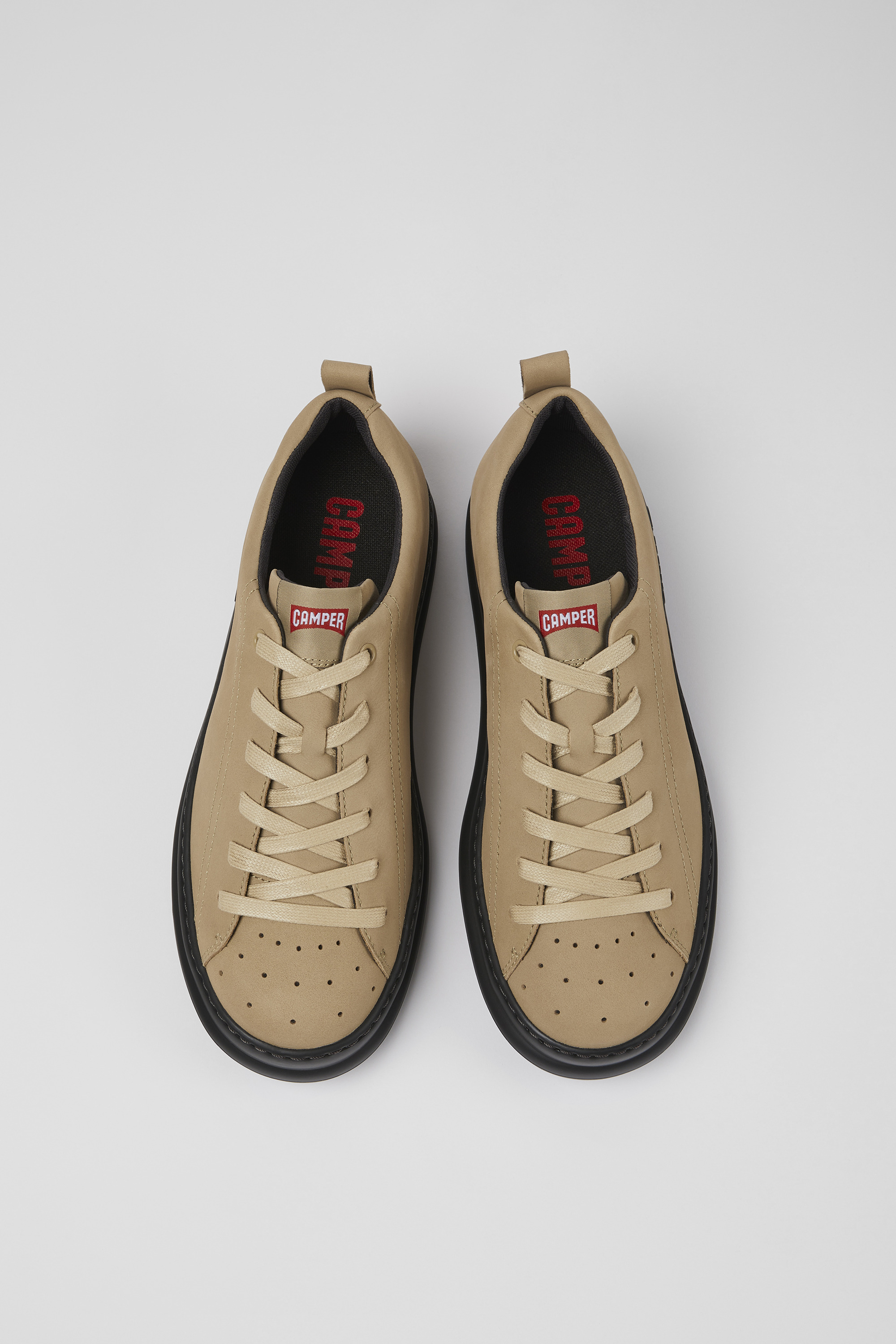 Runner - Beige nubuck sneakers for men