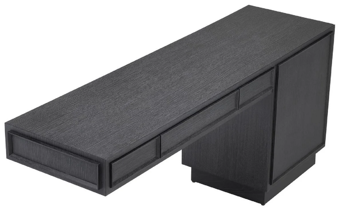Casa Padrino escritorio de madera maciza de dise?o gris antracita 183 x 51 x A. 79 cm - Mesa de Oficina - Mesa de Computadora - Muebles de Oficina - Calidad de Lujo