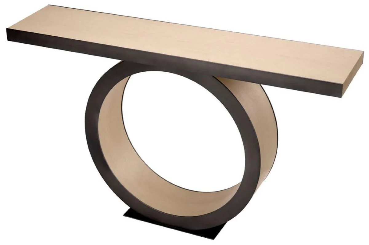 Casa Padrino consola de lujo natural / bronce 130 x 30 x A. 76,5 cm - Consola rectangular de madera maciza - Muebles de lujo - Muebles de sal¨®n - Interiores de lujo