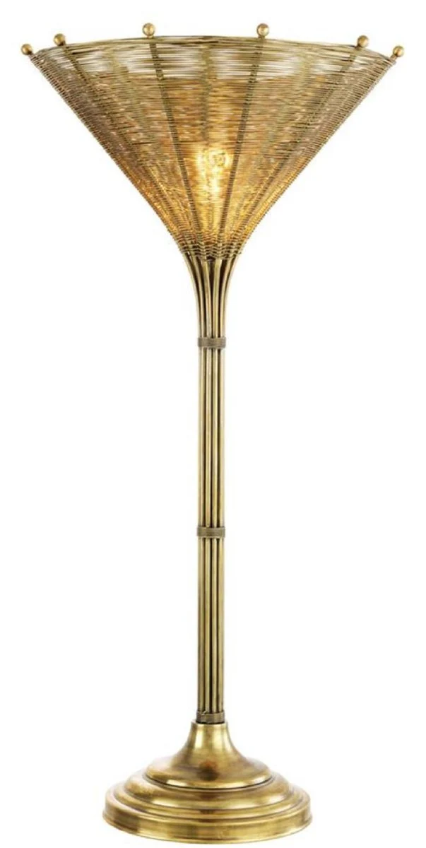 Casa Padrino lámpara de mesa de lujo latón vintage Ø 41 x H. 83,5 cm - Lámpara de Sala