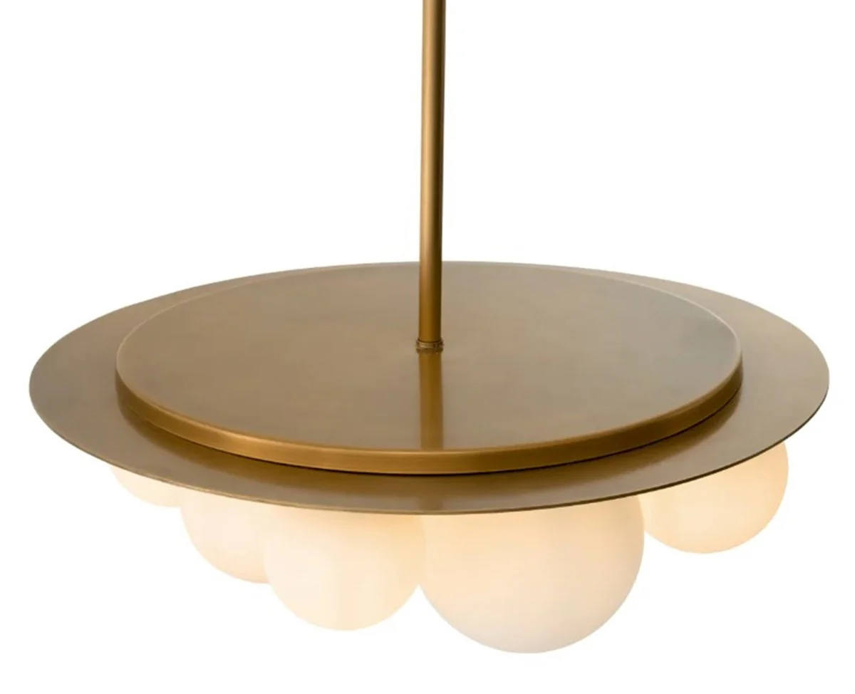 Casa Padrino l¨¢mpara de ara?a de lujo acabado lat¨®n antiguo / vidrio blanco ? 70 cm x A. 28 cm