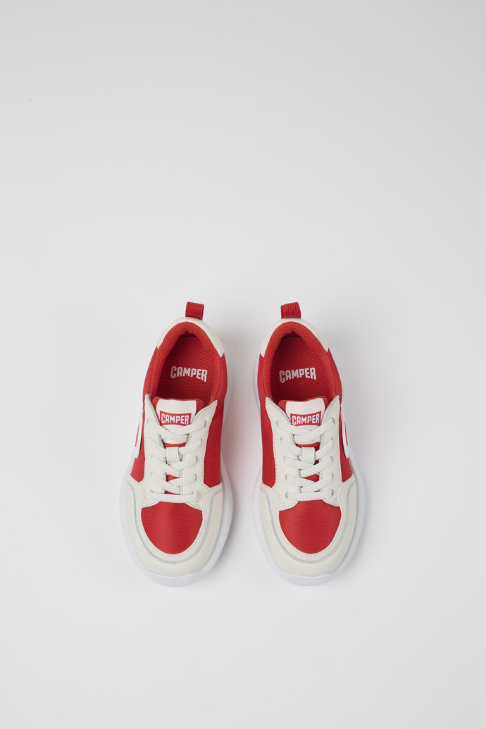 Driftie Red and white fabric and leather sneaker for boys