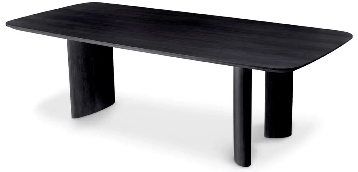 Casa Padrino mesa de comedor de lujo negro 241 x 109,5 x A. 77 cm - Mesa de cocina rectangular de madera maciza - Muebles de comedor - Muebles de cocina - Muebles de lujo - Interiores de lujo