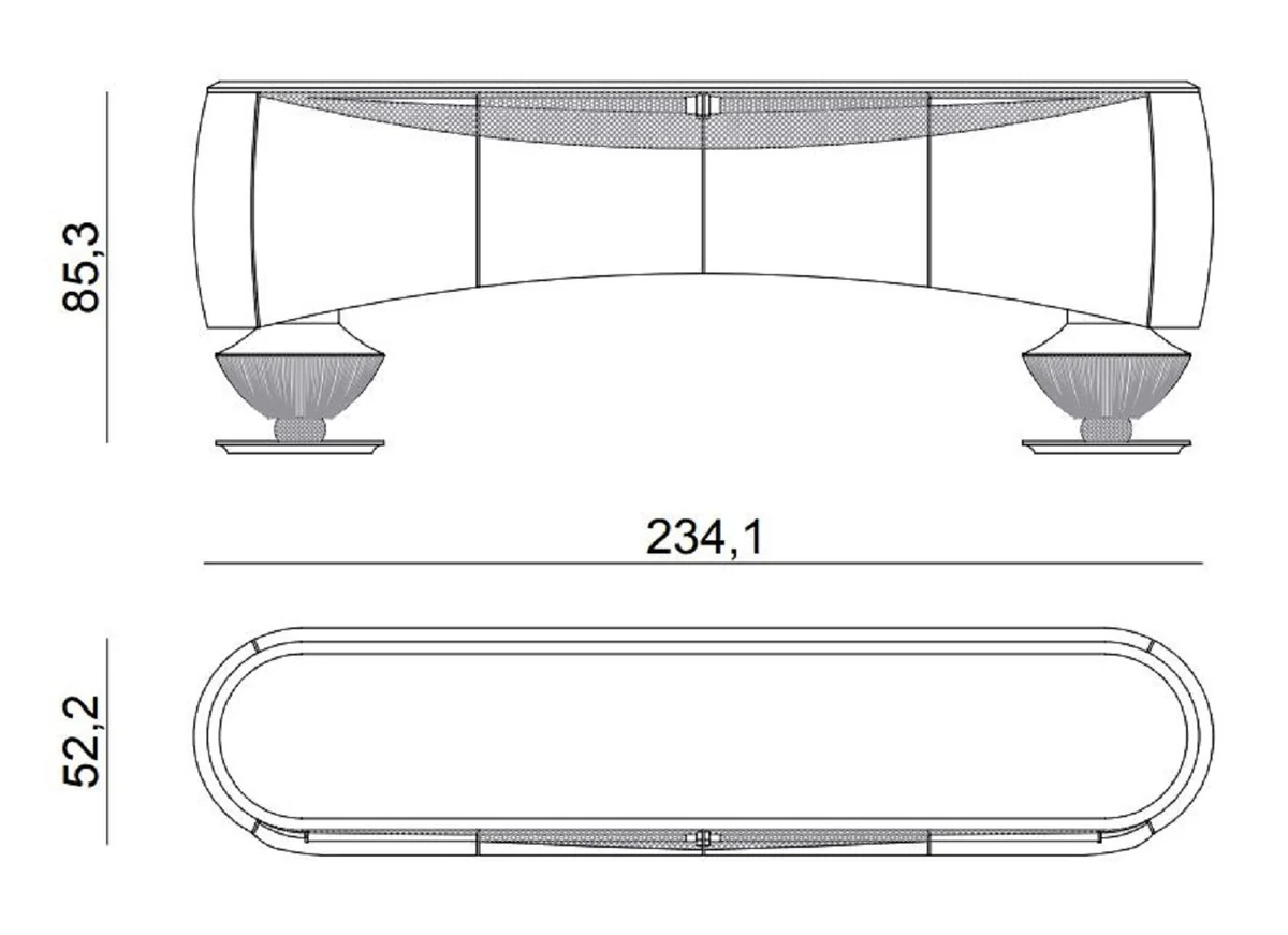 Casa Padrino aparador de lujo plata gris / cobre 234,1 x 52,2 x A. 85,3 cm - Armario de madera maciza con 4 puertas - Muebles de lujo - Muebles de hotel - Interiores de lujo