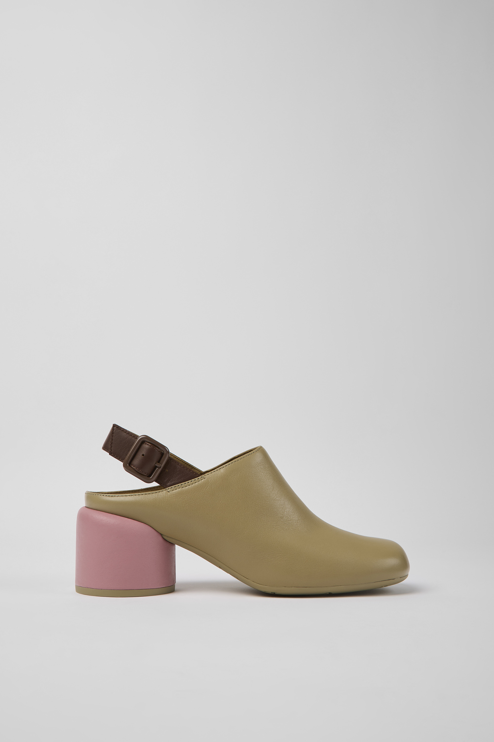 Twins - Beige leather heels for women