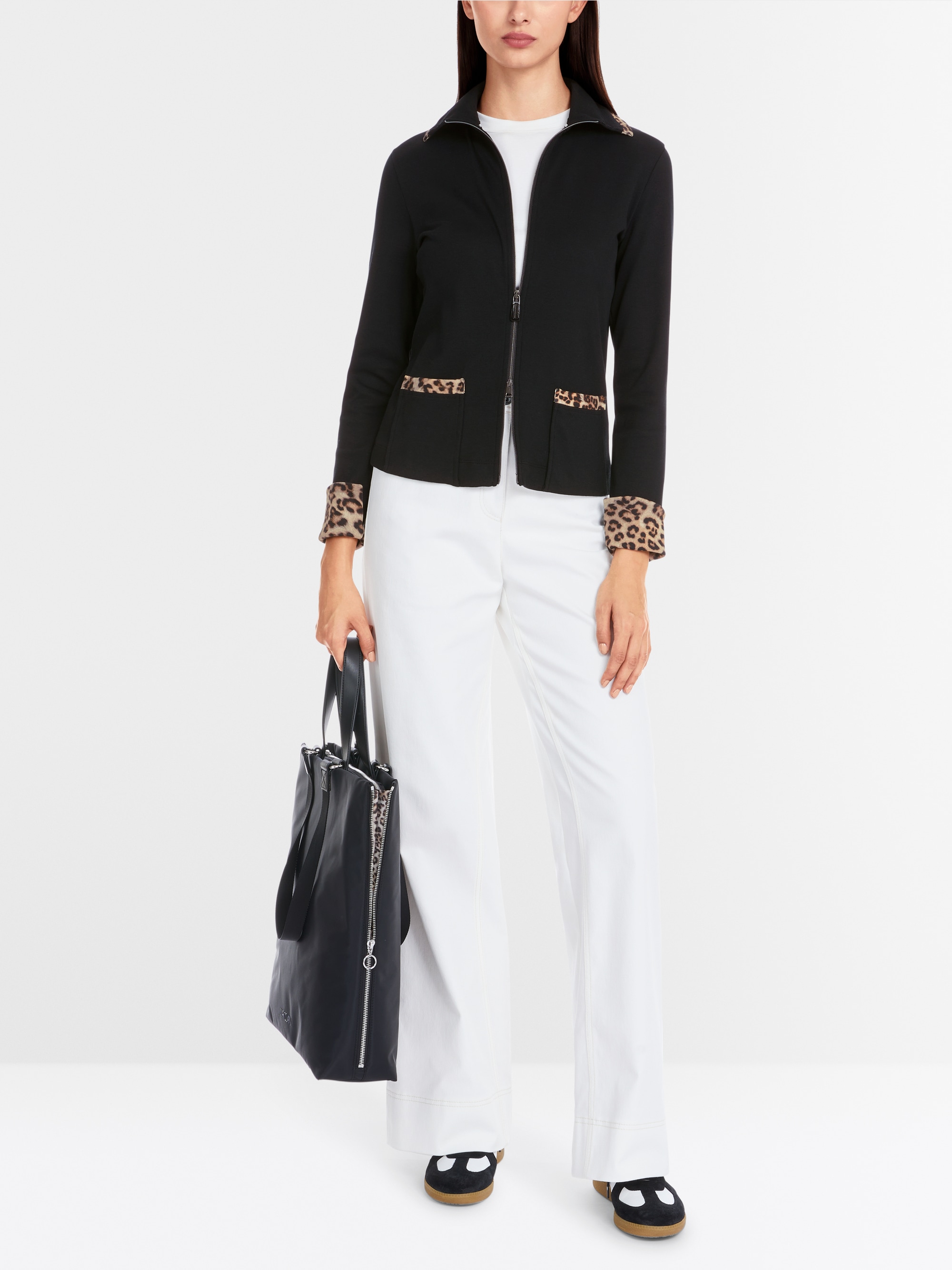 Marc-Cain Zip jacket in cotton rib