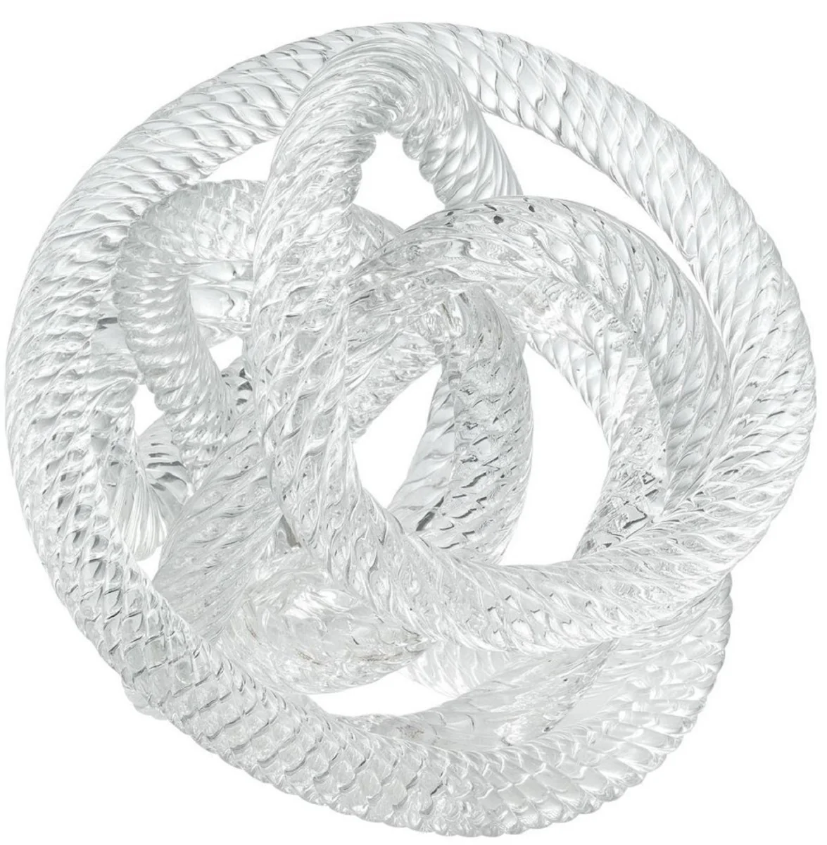 Casa Padrino decoración de escritorio de vidrio de lujo cuerda muelle náutico 15 x 15 x H. 15 cm - Accesorios de Decoración de Oficina