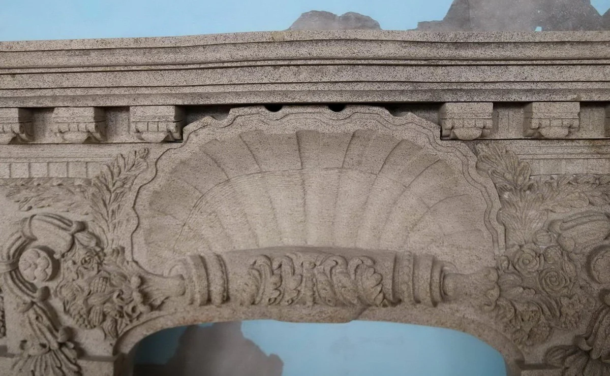 Casa Padrino marco de chimenea barroco de lujo de piedra arenisca gris 207 x A. 151 cm