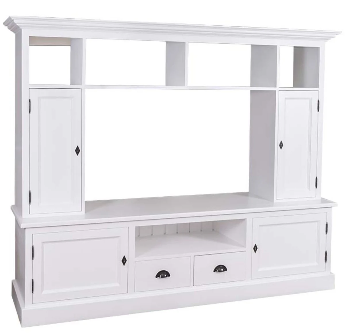 Casa Padrino Country Style Living Room TV Cabinet White 207 x 46 x H. 166 cm - Country Style Living Room Furniture