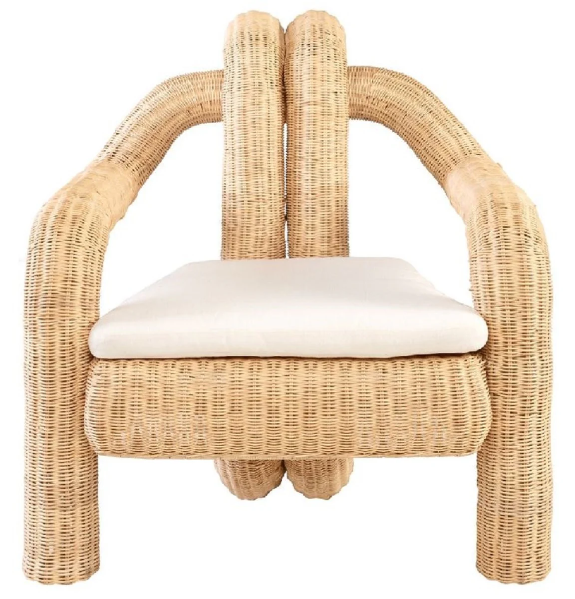 Casa Padrino sill¨®n de rat¨¢n de lujo con cojin natural 82,5 x 92 A. 95 cm - Sill¨®n de sal¨®n - Sill¨®n de hotel - Muebles de sal¨®n - Muebles de hotel - Muebles de lujo - Muebles de rat¨¢n