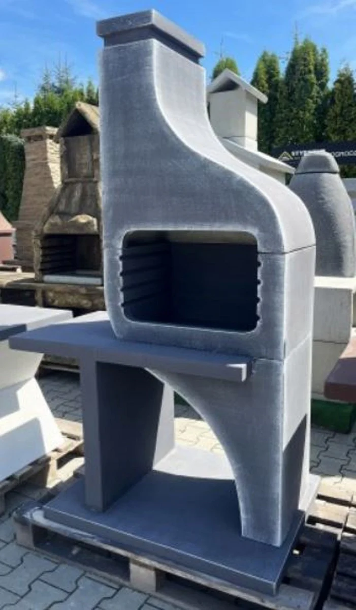 Casa Padrino barbacoa de jard¨ªn de hormig¨®n de lujo gris / blanco 122 x 73 x A. 190 cm