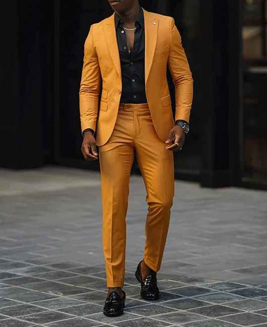 Casual Plain Lapel Collar Blazer & Pencil Pants 2Pcs Set