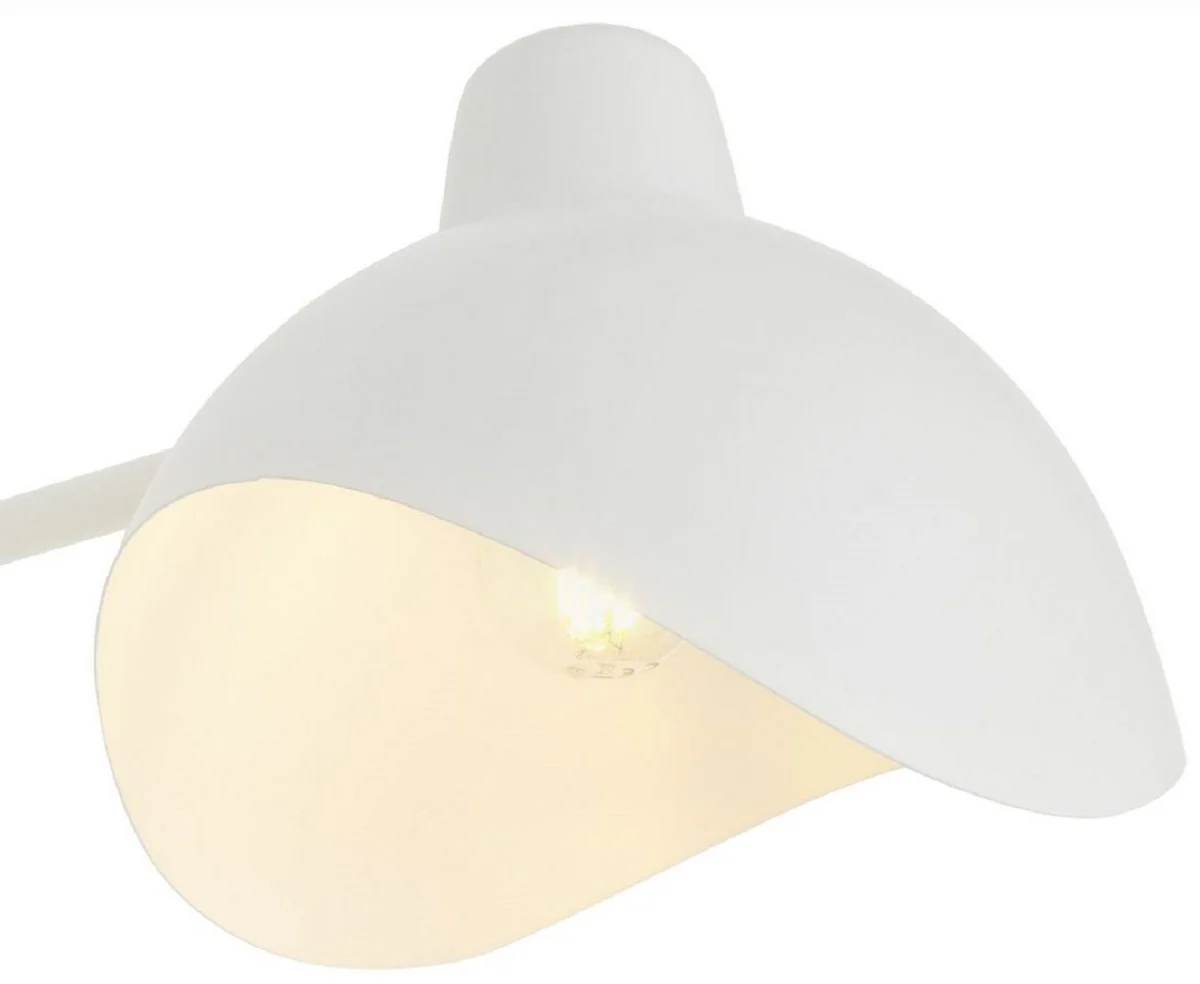 Casa Padrino lámpara de pared de diseño blanco / latón antiguo 19,5 x 67 x A. 70 cm - Lámpara de pared elegante de estilo años 50 - Colección de Lujo