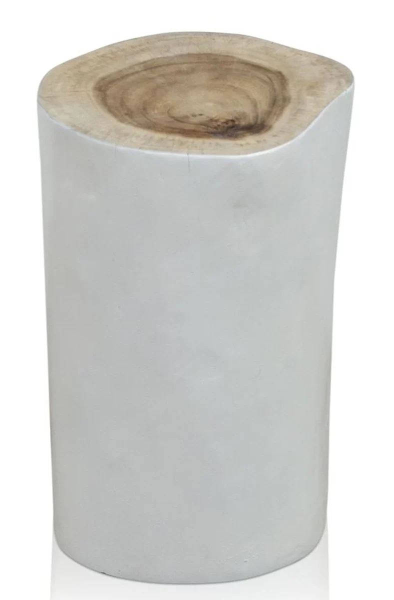 Casa Padrino taburete / mesa auxiliar de la sala blanco ? 27 x H. 45 cm - Muebles de Lujo