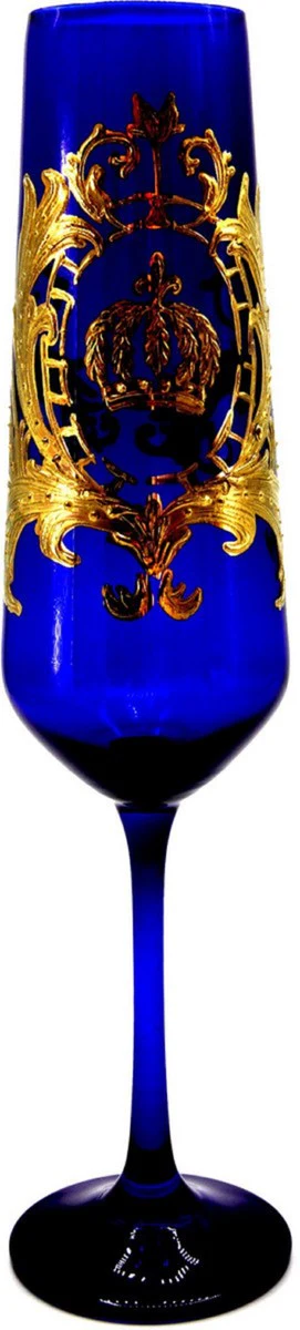 Pomp??s by Casa Padrino copa de champ¨¢n de lujo con ba?o de oro de 24 quilates azul real / oro ? 6 x A. 25 cm - Copa de champ¨¢n Pomp??s dise?ada por Harald Gl??ckler