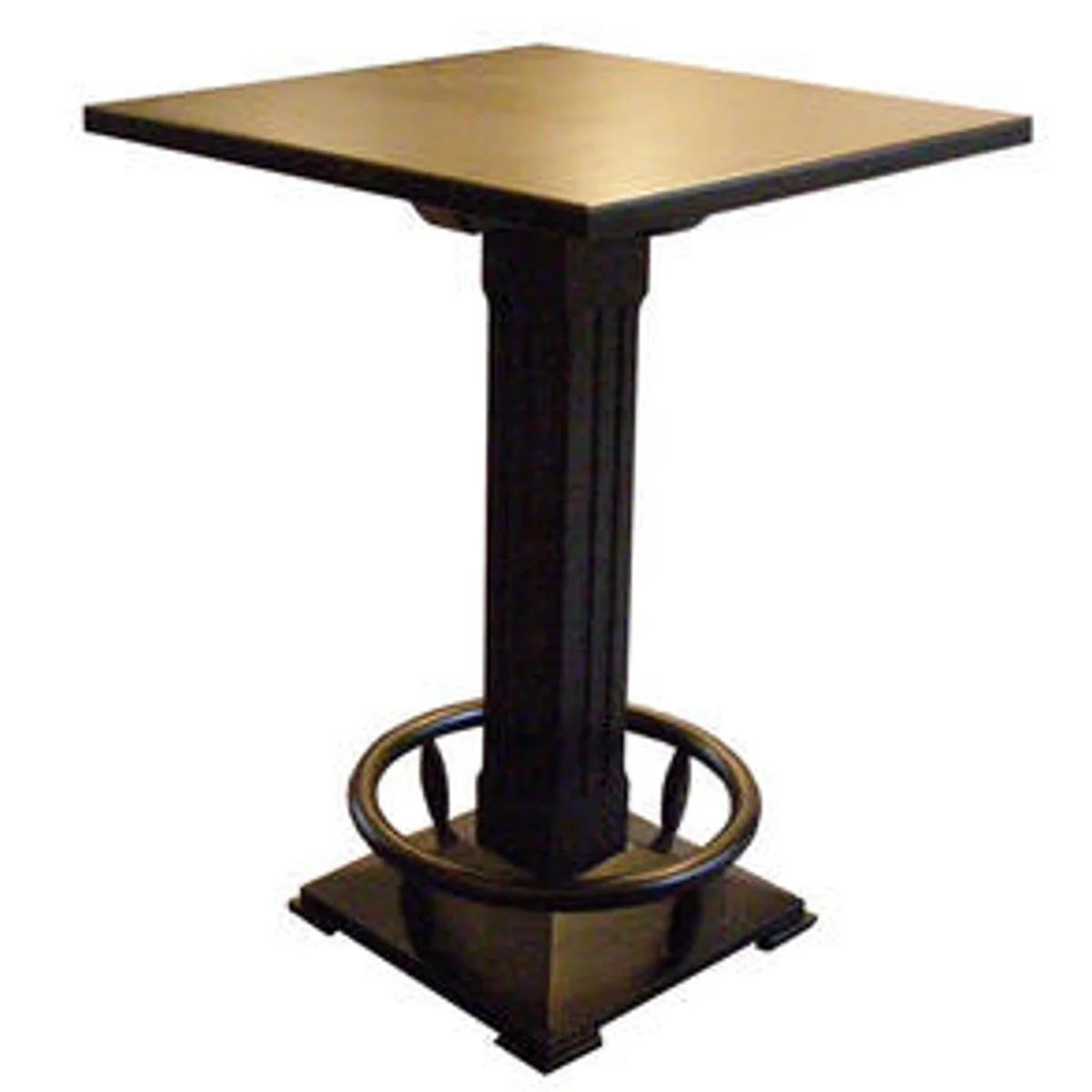 Casa Padrino mesa de bar de lujo con reposapi¨¦s lat¨®n / negro 80 x 80 x A. 110 cm - mesa de bar de madera maciza