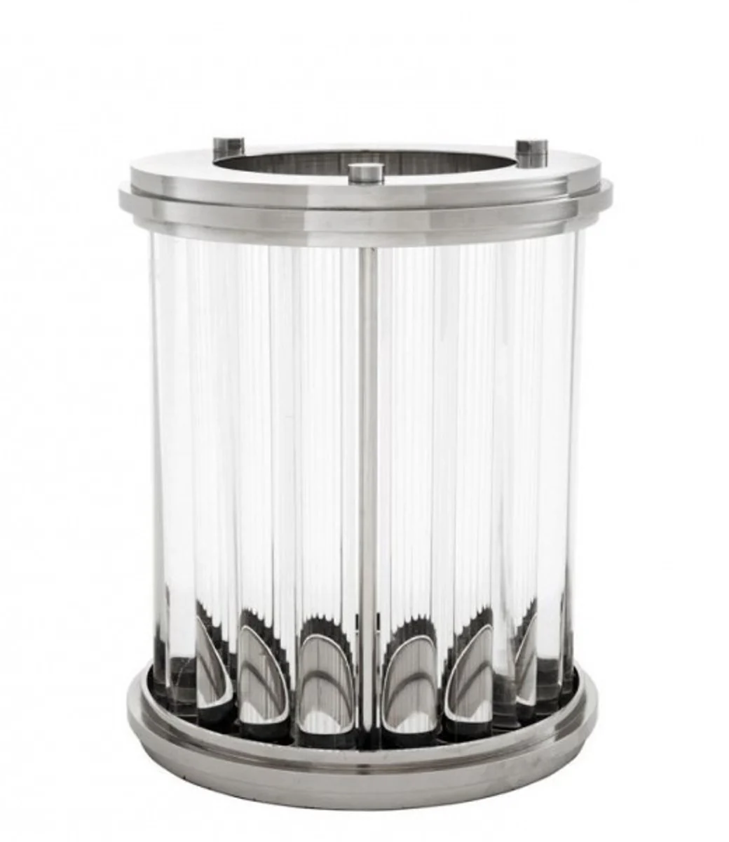 Casa Padrino luxury candle holder / lantern nickel finish 26.5 x H. 33.5 cm - Designer Wind Light