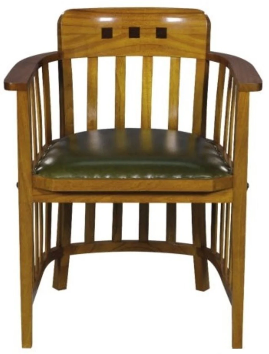 Casa Padrino silla de oficina de lujo con reposabrazos marr¨®n claro / verde 63 x 52 x H. 80 cm - Mobiliario de Oficina