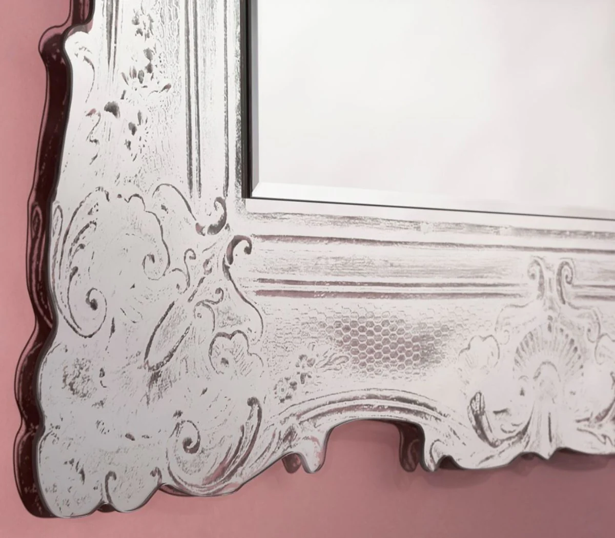 Casa Padrino espejo barroco blanco antiguo 106 x H. 125 cm - Noble y Suntuoso