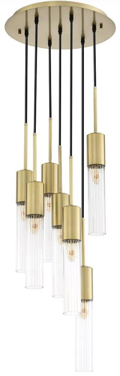 Casa Padrino araña de luces de lujo latón antiguo Ø 40 x A. 160 cm - Araña de Luces Redonda para Hoteles y Restaurantes - Calidad de Lujo