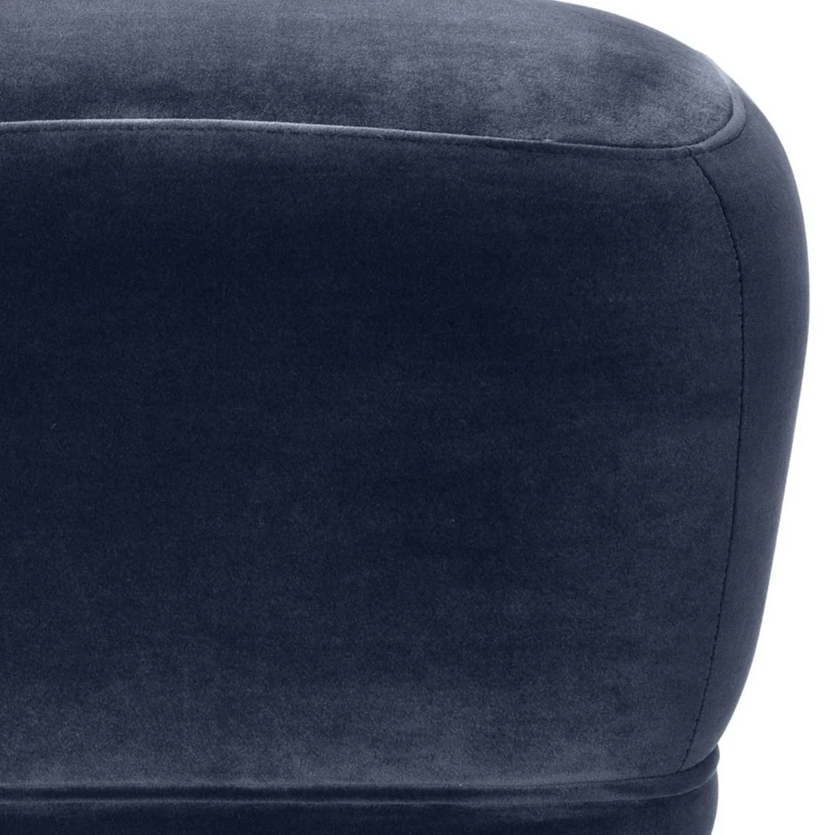 Casa Padrino taburete de terciopelo de lujo azul medianoche / latón 47 x 47 x H. 47 cm - Muebles de Lujo